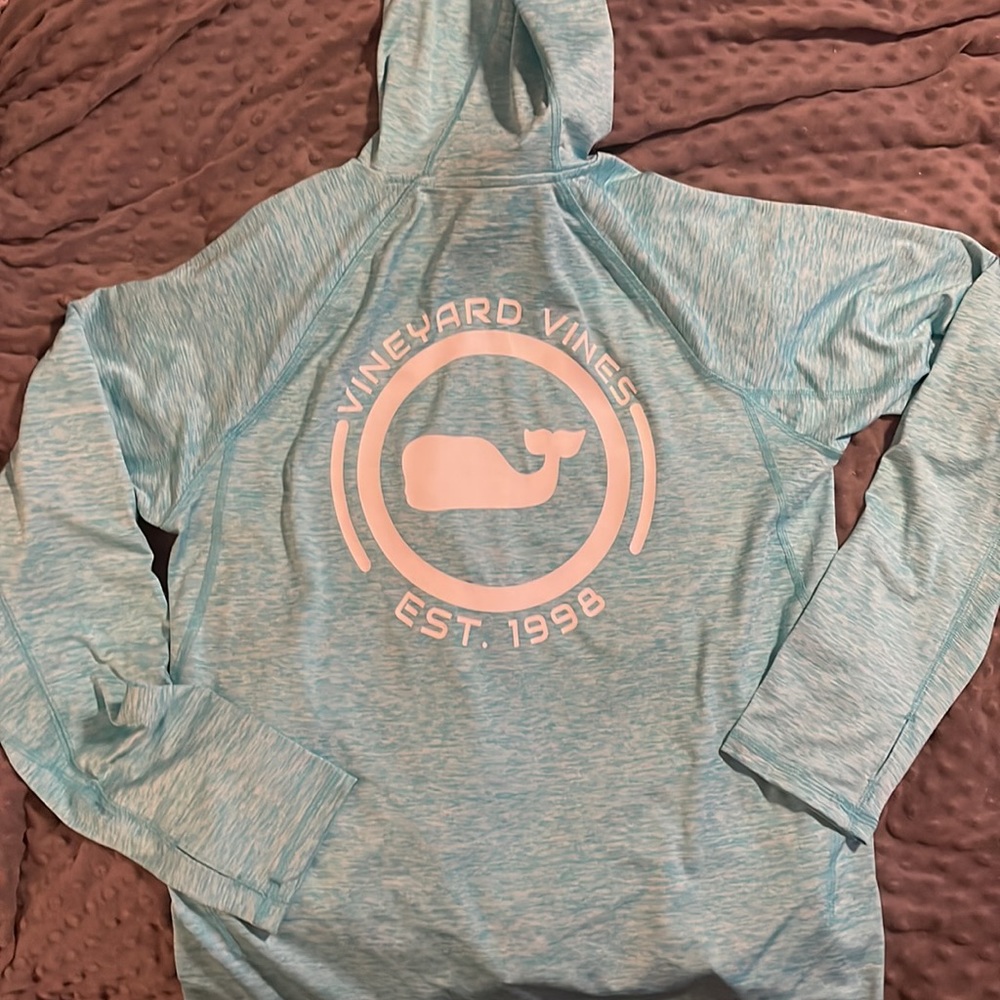 New!!! Mens Graphic Vineyard Vines Hoodie in turquoise